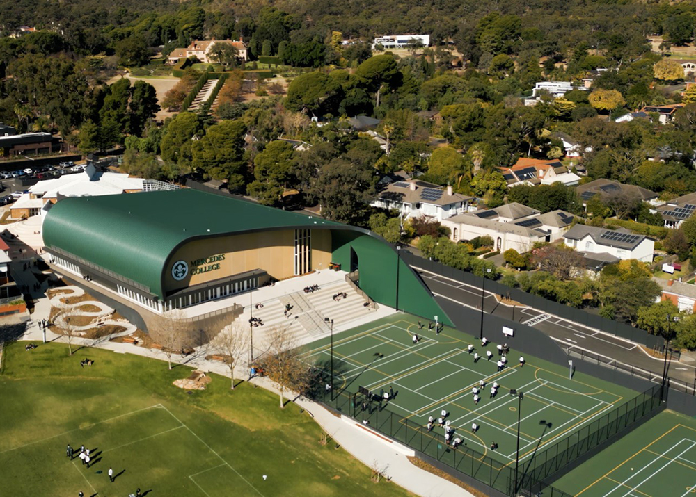 Mercedes College Arts and Sports Precinct where Industralight supplied lighting