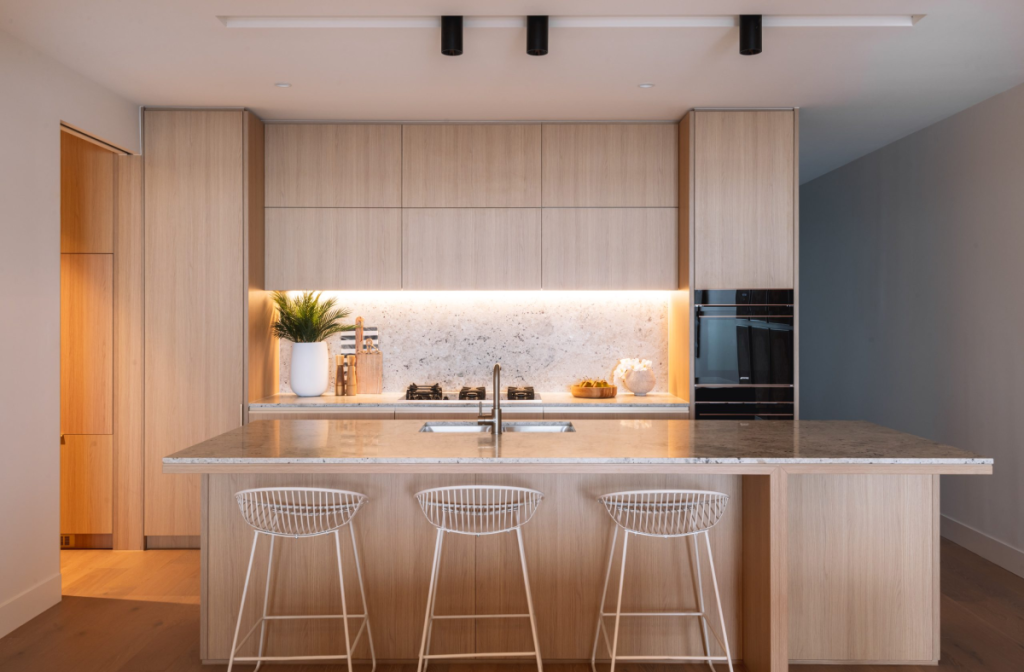 Industralight supplied downlights, striplights and wall-mounted lighting to Balmoral Quay Apartments