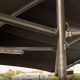 Industralight VXW batten lighting installed under a canopy at Banora Village Shopping Centre