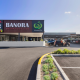 The entry of Banora Village Shopping Centre where Industralight supplied LED car park lighting