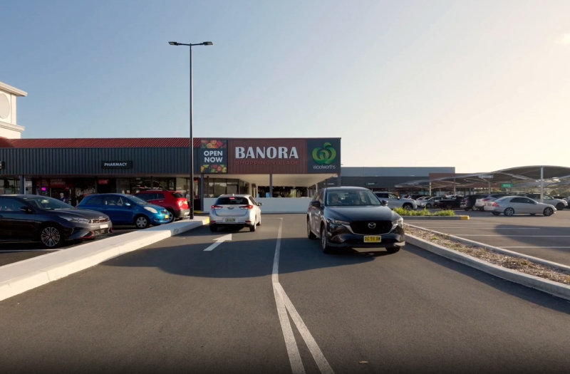 Industralight street lighting installed at the Banora Village Shopping Centre