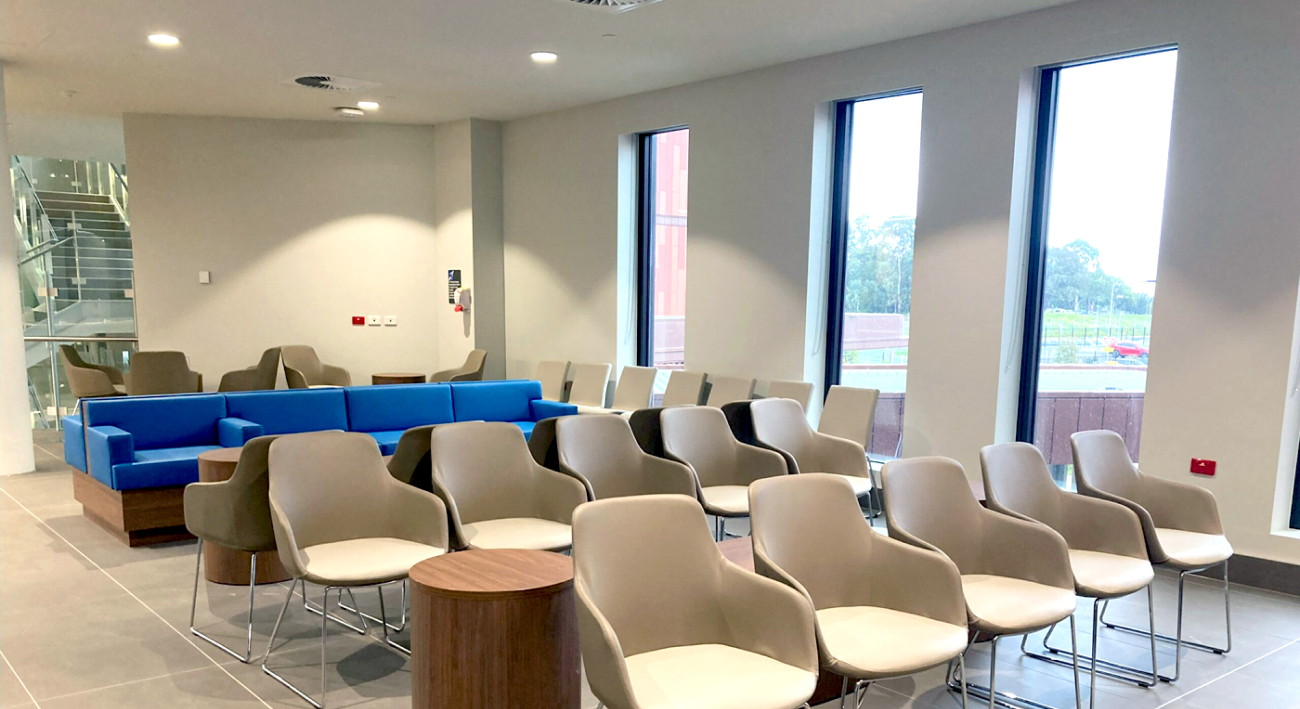 Industralight delivered panel lighting, downlights and emergency lighting for Cranbourne Community Hospital.