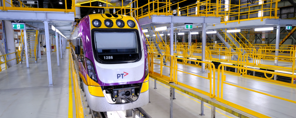 Industralight ML80 LED batten luminaires installed at South Dynon train maintenance depot.
