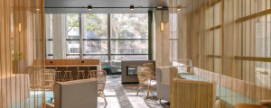 Industralight interior and exterior lighting in UniLodge Lincoln House in Melbourne.