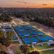 Birdseye view of Glen Waverly Sports Hub 18 tennis courts