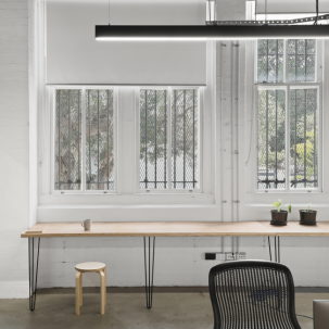 Industralight's LED linear and strip lighting installed at Papermoose's creative office and meeting room.