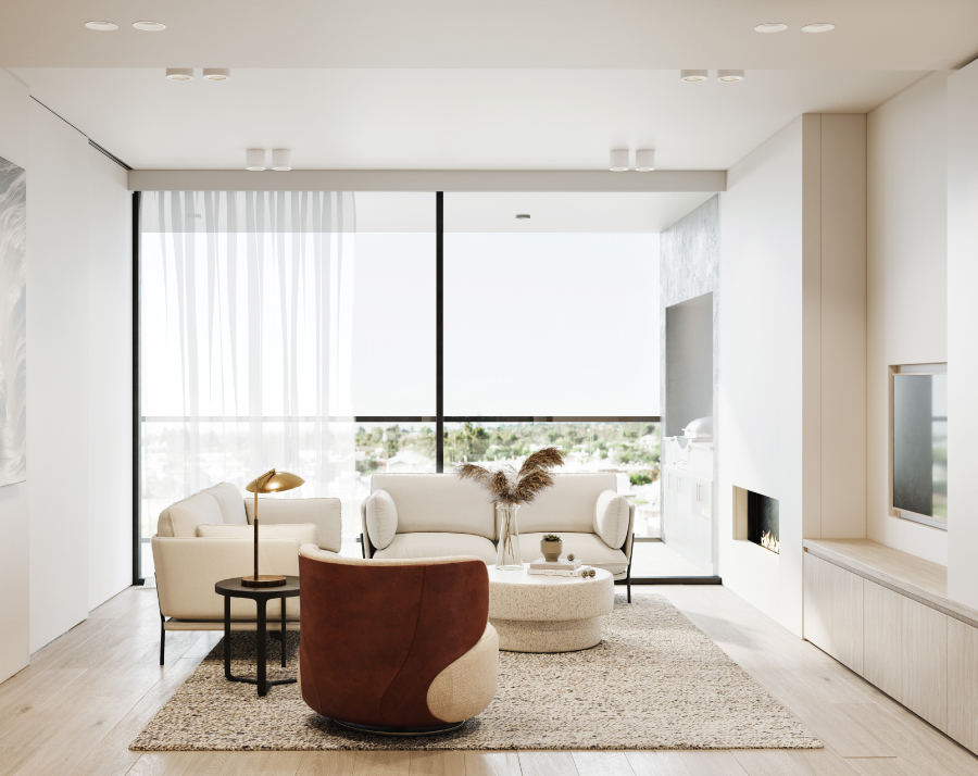 Industralight_BroughamApartments_Surfacemount lighting in a living room